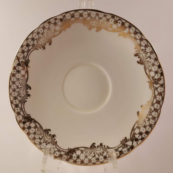 RARE !! Aynsley wide mouthed pale yellow teacup and saucer gold gilt - Picture 6 of 10